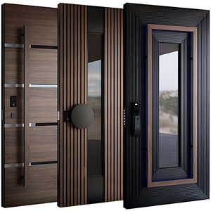High-End Custom-Made Modern Cast Aluminum Front Entry Security Door With Smart Lock Anti-Theft Pivot Door