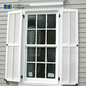 Modern Wood Windows Louver Windows Adjustable Horizontal Ventilation CE Certified
