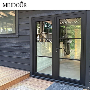 Modern Style NFRC Aluminum Doors Interior Aluminum Framed Hinged French Glass Doors for Villas