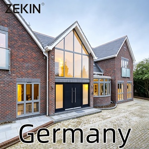 ZEKIN Germany Project CE Certified Aluminum Window Double Tempered Glass Entry Door Energy Efficient Fixed Picture