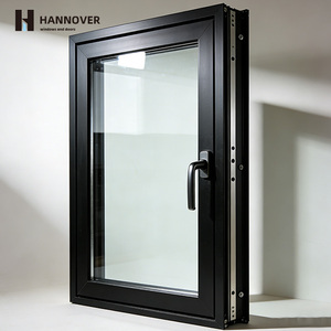 Slim Frame Aluminum Casement Window Stainless Steel Double Glass Thermal Break Modern
