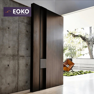 EOKO Custom Wooden Grain Front Entry Main Security Aluminum Decorous Exterior Pivot Door