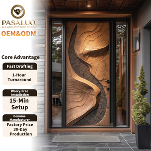 2026 OEM PSL Luxury Modern Aluminum Metal Wooden Home Villa Residential Entrance Security Front Entry Exterior Doors