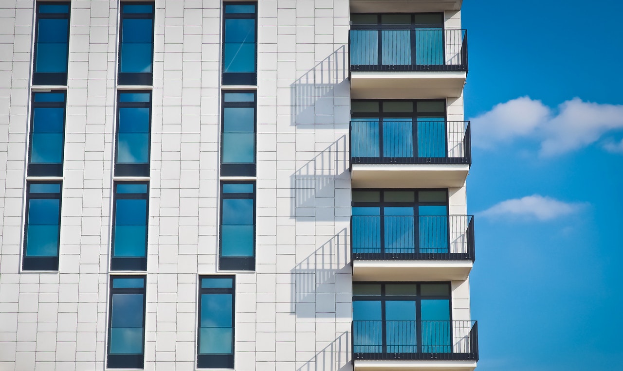 Custom architectural aluminum narrow sightline fixed window wall
