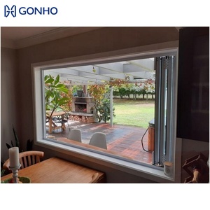 Miami NOA Standard Customized Aluminum Hurricane Impact Laminated Glass Bi Folding Windows