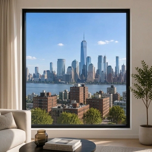 Fixed Panel Thermal Break Double Glazed Aluminum Louver Invisible Picture Windows