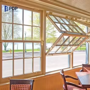 Vintage Folding Aluminium Wood Window Horizontal Louver For Outdoor Exterior